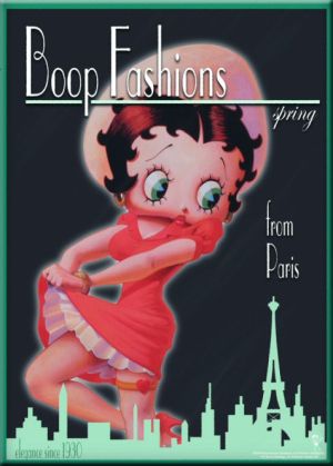 Metal Kartpostal - BETTY BOOP PARIS 15 x 21