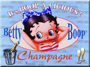 Metal Kartpostal - BETTY BOOP BLEUE #1 15 x 21