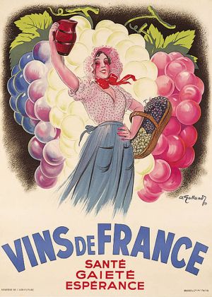 Metal Poster - VINS DE FRANCE- GALLAND METAL 15X21 