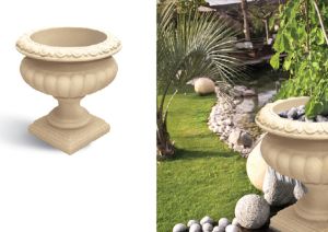 House2home Taş Görünümlü Dekoratif Polietilen Saksı Y: 69cm Çap: 62cm