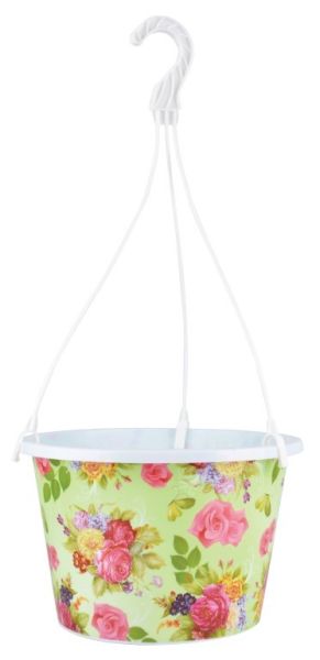 House2home Güllü Askılı Saksı - Yeşil Çap 26.9cm