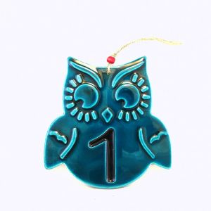 House2home El Yapımı Seramik Baykuş Kapı Numarası 1