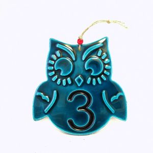 House2home El Yapımı Seramik Baykuş Kapı Numarası 3