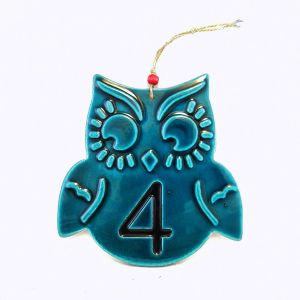 House2home El Yapımı Seramik Baykuş Kapı Numarası 4