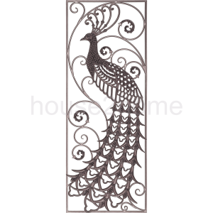 House2Home Tavus Kuşu Desenli Demir Döküm Panel 160x60cm