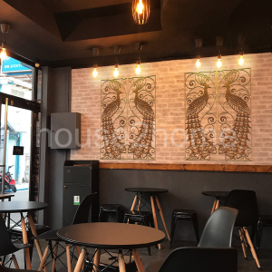 House2Home Tavus Kuşu Desenli Demir Döküm Panel 160x60cm