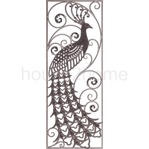 House2Home Tavus Kuşu Desenli Demir Döküm Panel 160x60cm