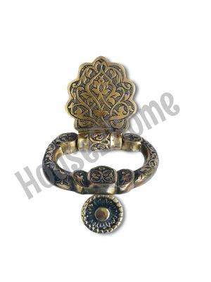 El Yapımı Pirinç İşlemeli Osmanlı Kapı Tokmağı