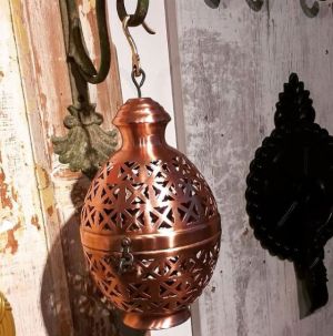 El Yapımı Bakır Fener  Y:25cm 