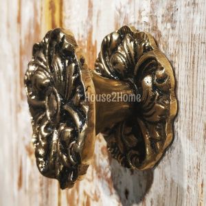 House2Home El Yapımı Pirinç Kapı Topuzu Sarı Siyah