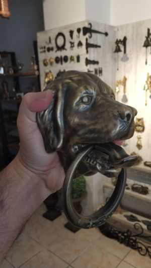 House2Home El Yapımı Pirinç Golden Köpek Tokmağı, Tak Tak  Oksit