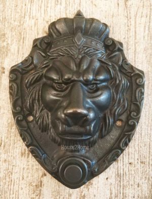 House2home El Yapımı Pirinç Aslan Kapı Zili Oksit