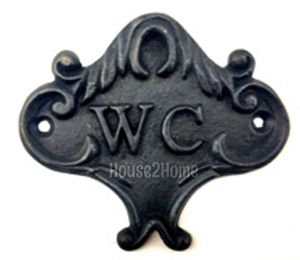House2home El Yapımı Pirinç Wc Yönlendirme Tabelası Oksit