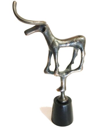 El Yapımı Pirinç Oksitli Geyik Heykel KY16