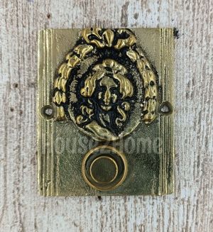 House2home El Yapımı Pirinç Kadın Kapı Zili Antik Sarı