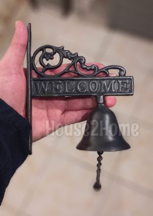 House2Home El Yapımı Pirinç Welcome Kapı Çanı, Oksit Siyah