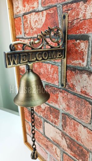 House2Home El Yapımı Pirinç Welcome Kapı Çanı, Antik Sarı