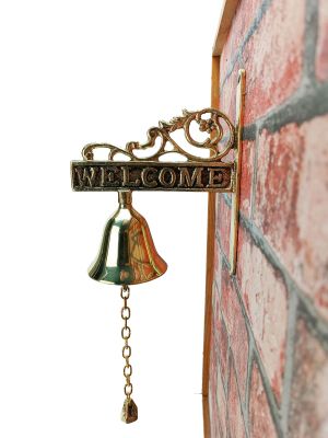 House2Home El Yapımı Pirinç Welcome Kapı Çanı, Sarı