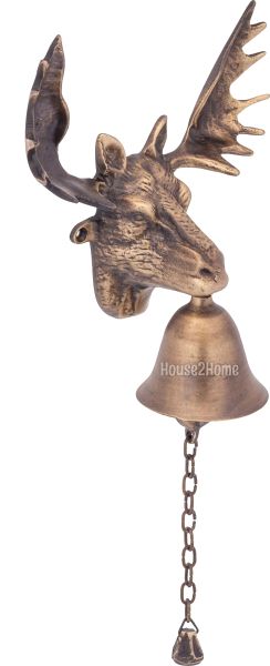 House2Home El Yapımı Pirinç Geyik Kapı Çanı