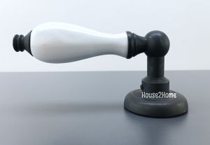 House2home El Yapımı Pirinç Porselen Rozetli Kapı Kolu Takımı