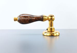 House2home El Yapımı Pirinç Porselen Rozetli Kapı Kolu Takımı