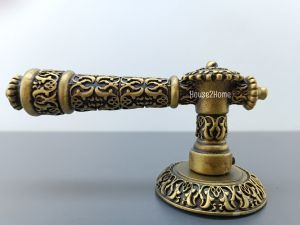 House2home El Yapımı Pirinç İşlemeli Rozetli Kapı Kolu Takımı