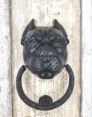 House2home El Yapımı Pirinç Pitbull Kapı Tokmağı Oksit Küçük Boy
