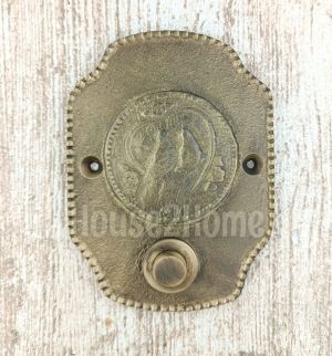 House2Home El Yapımı Pirinç Kapı Zili Antik Sarı