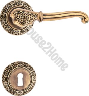House2home El Yapımı Pirinç İşlemeli  Rozetli Kapı Kolu Takımı