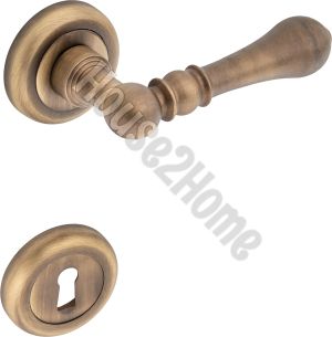 House2home El Yapımı Pirinç Rozetli Kapı Kolu Takımı
