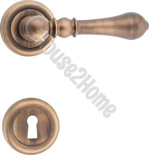House2home El Yapımı Pirinç Rozetli Kapı Kolu Takımı