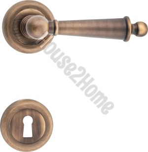 House2home El Yapımı Pirinç Rozetli Kapı Kolu Takımı