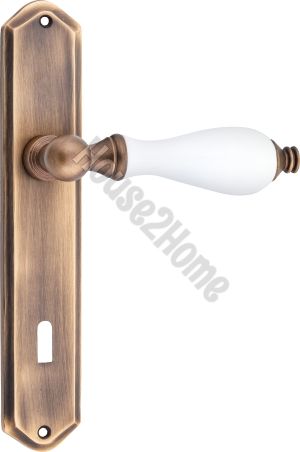 House2home El Yapımı Pirinç Porselen Aynalı  Kapı Kolu Takımı