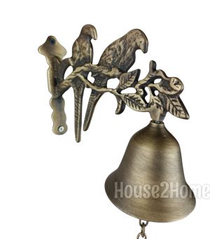 House2Home El Yapımı Pirinç Kuşlu Kapı Çanı