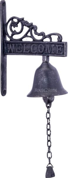 House2Home El Yapımı Pirinç Welcome Kapı Çanı, Oksit Siyah