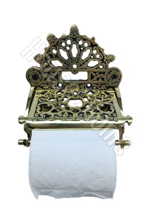 House2Home El Yapımı Pirinç Tuvalet Kağıtlığı Antik Sarı