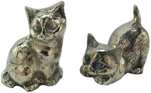 House2home El Yapımı Pirinç Kedi Biblo Seti (2’li)