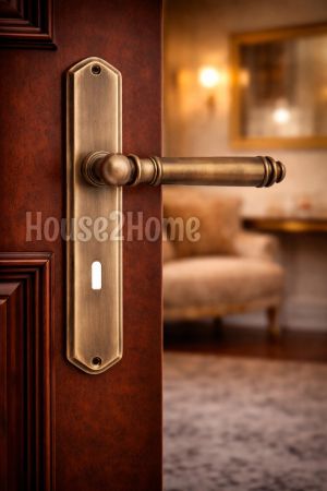House2home El Yapımı Pirinç Aynalı Kapı Kolu Takımı