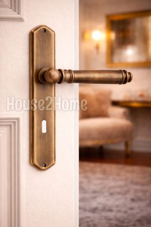 House2home El Yapımı Pirinç Aynalı Kapı Kolu Takımı