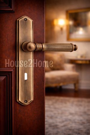 House2home El Yapımı Pirinç Aynalı Kapı Kolu Takımı