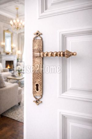 House2home El Yapımı Pirinç Kapı Kolu Takımı Oda & Yale
