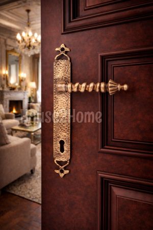 House2home El Yapımı Pirinç Kapı Kolu Takımı Oda & Yale