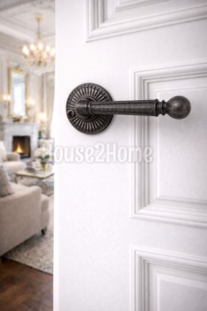 House2home El Yapımı Pirinç Rozetli Kapı Kolu Takımı