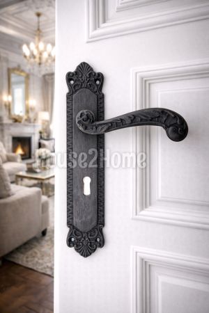 House2home El Yapımı Pirinç Kapı Kolu Takımı Yaylı Oda & Yale