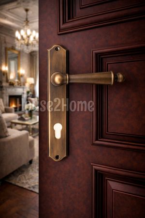 House2home El Yapımı Pirinç Kapı Kolu Takımı Oda & Yale