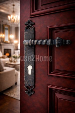 House2home El Yapımı Pirinç Kapı Kolu Takımı Oda & Yale