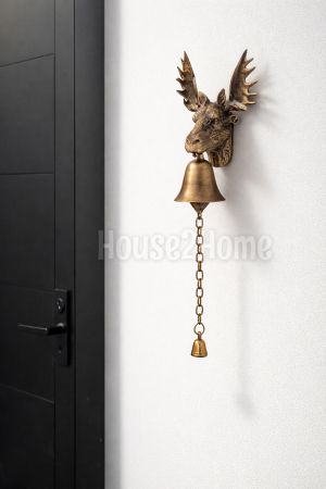 House2Home El Yapımı Pirinç Geyik Kapı Çanı