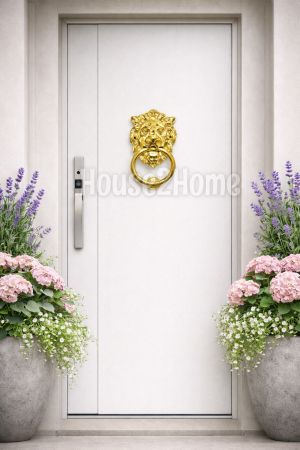 House2Home Pirinç Aslan Kapı Tokmağı, Tak Tak, Sarı