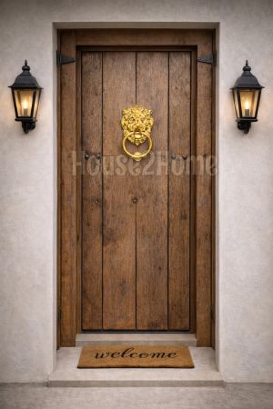 House2Home Pirinç Aslan Kapı Tokmağı, Tak Tak, Sarı