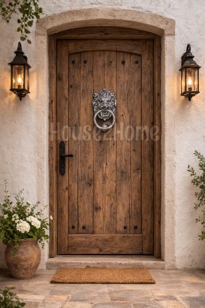 House2Home Pirinç Aslan Kapı Tokmağı, Tak Tak, Krom-Siyah